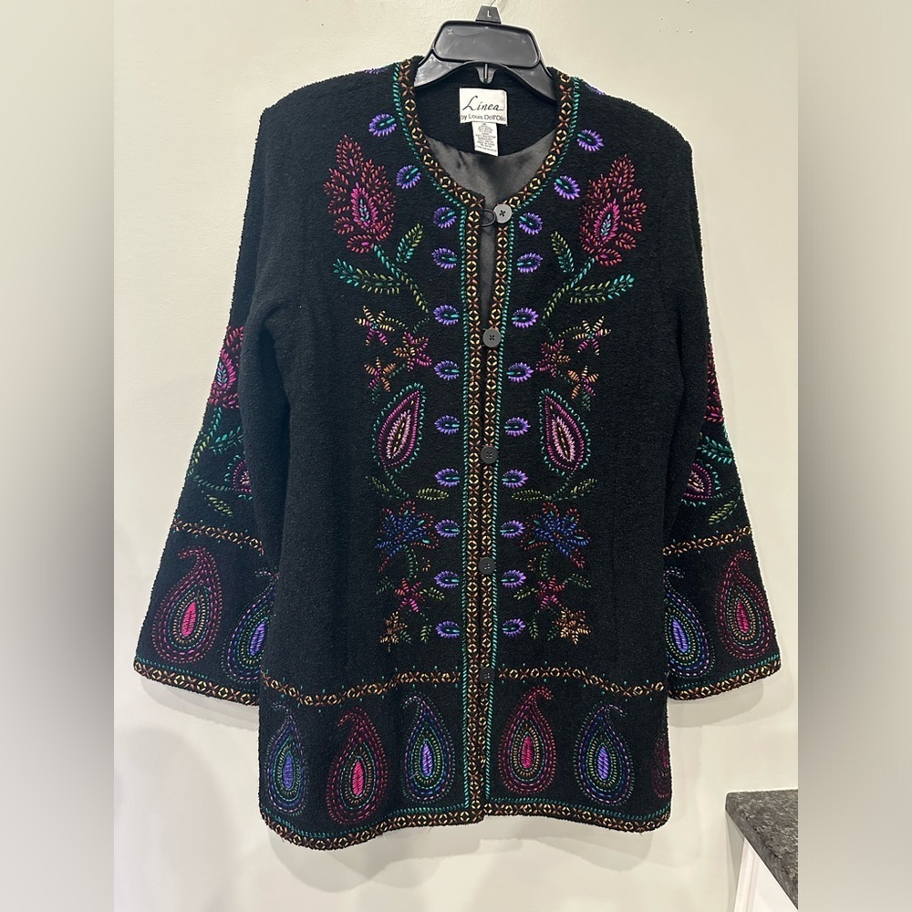 Vintage LOUIS BY DELL'OLIO Wool Blend
Embroidered Jacket Size M